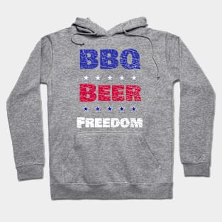 BBQ Beer Freedom Cool Patriotic Design Vintage American National Flag Colors Souvenir Hoodie